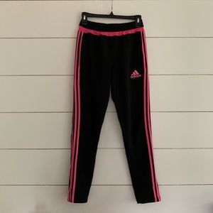 Adidas black and pink joggers